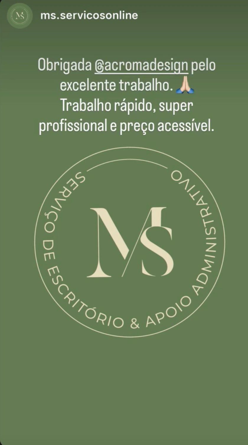 Depoimento no Instagram de MS Serviços Online